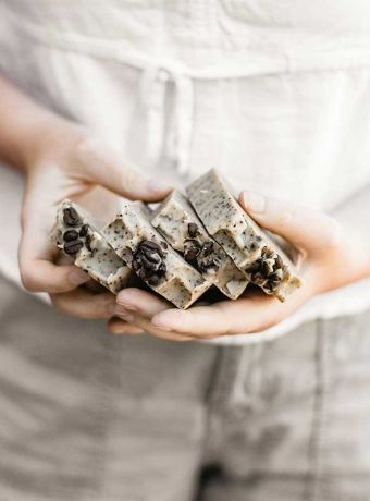 Soap with coffe beans